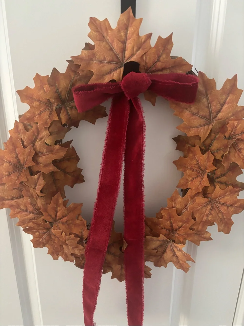 Handmade Autumn Wreath Maple Wine Bow Custom Designed Choose A🍁 🍂 Final Sale